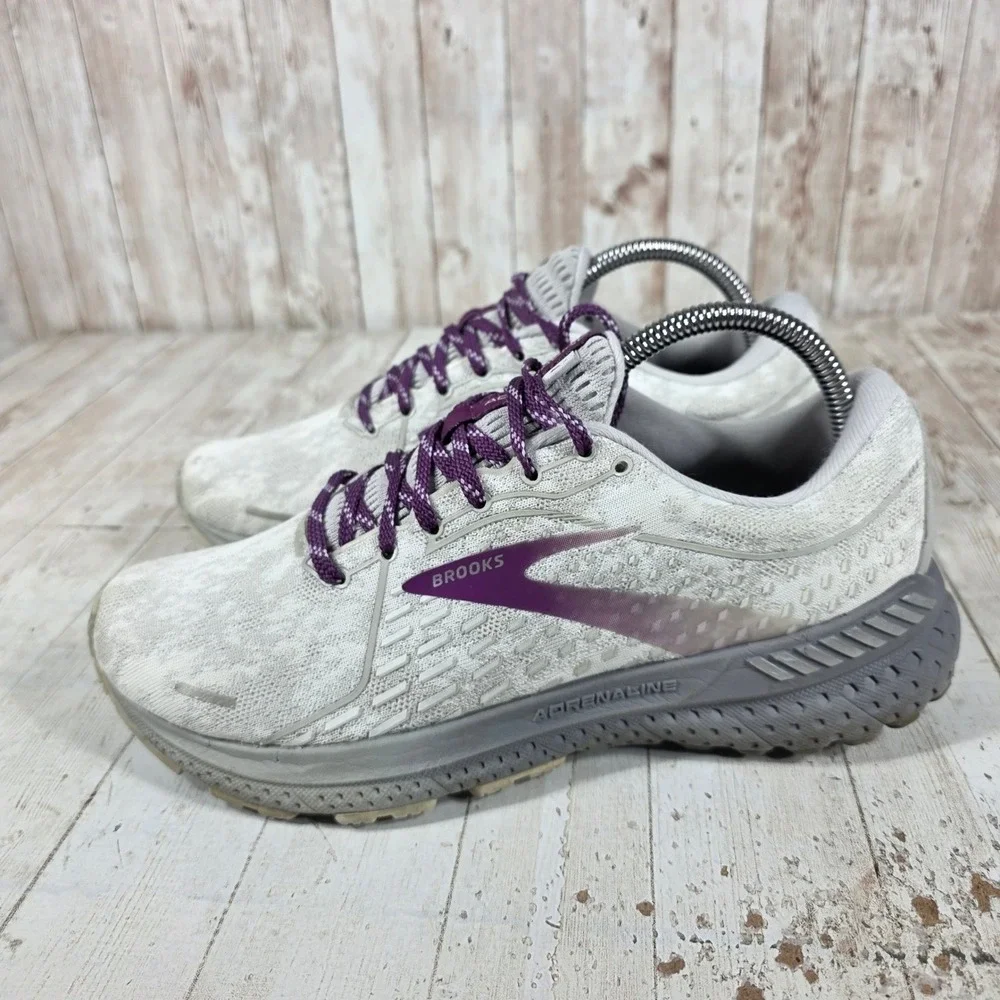 Brooks Adrenaline GTS 21 Womens Running Shoes Grey Purple 1203291B134 Size 9 B